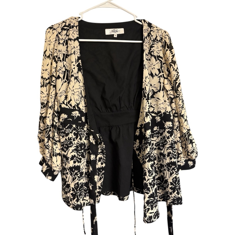 Black and Cream Floral Cardigan